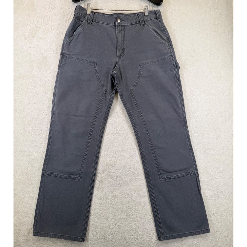 Carhartt Rugged Flex Relaxed Fit Double Front Utility Work Pants Gray 33x32